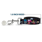 Dog Leash - Disney 11-Sweet Chibi Villain Poses Polka Dot Black/Lavender