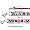 Load image into Gallery viewer, Dog Leash - Disney Holiday Mickey and Minnie Mouse Heart Sweater Stitch White/Red/Black
