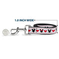 Load image into Gallery viewer, Dog Leash - Disney Holiday Mickey and Minnie Mouse Heart Sweater Stitch White/Red/Black
