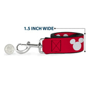Dog Leash - Disney Holiday Mickey and Minnie Mouse Heart Sweater Stitch White/Red/Black