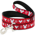 Load image into Gallery viewer, Dog Leash - Disney Holiday Mickey Mouse Heart Sweater Stitch Red/White
