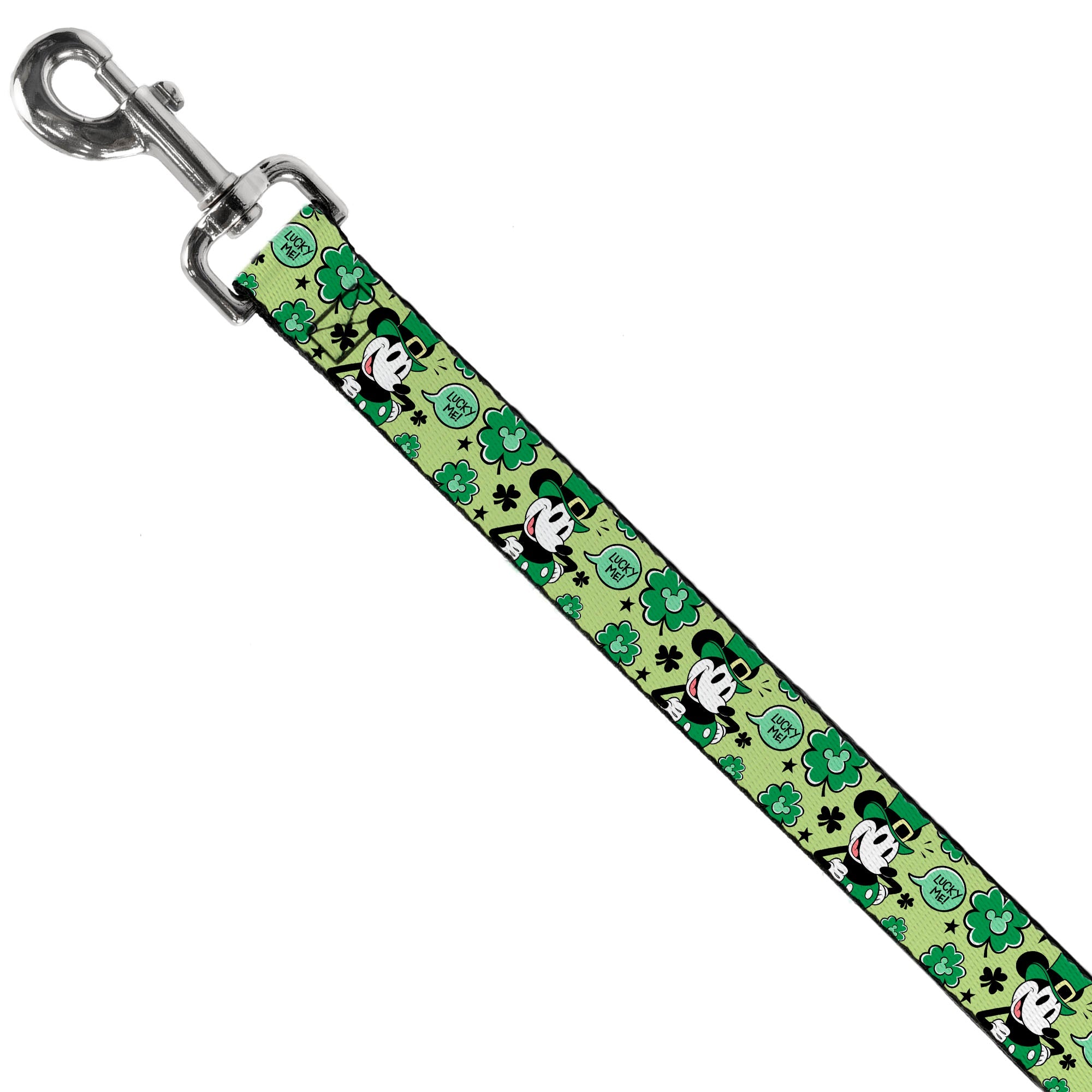 Dog Leash - Mickey Mouse St. Patrick's Day LUCKY ME Leprechaun Pose and Shamrocks Greens