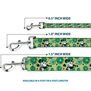 Dog Leash - Mickey Mouse St. Patrick's Day LUCKY ME Leprechaun Pose and Shamrocks Greens