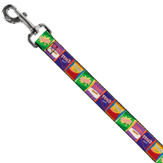 Dog Leash - The Proud Family PROUD SNACKS Logo Blocks Multi Color