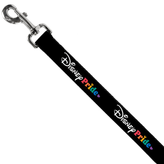 Dog Leash - DISNEY PRIDE Signature Logo Black/White/Rainbow