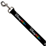 Dog Leash - DISNEY PRIDE Signature Logo Black/White/Rainbow