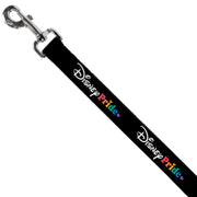 Dog Leash - DISNEY PRIDE Signature Logo Black/White/Rainbow