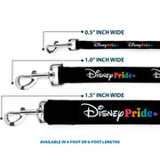 Dog Leash - DISNEY PRIDE Signature Logo Black/White/Rainbow
