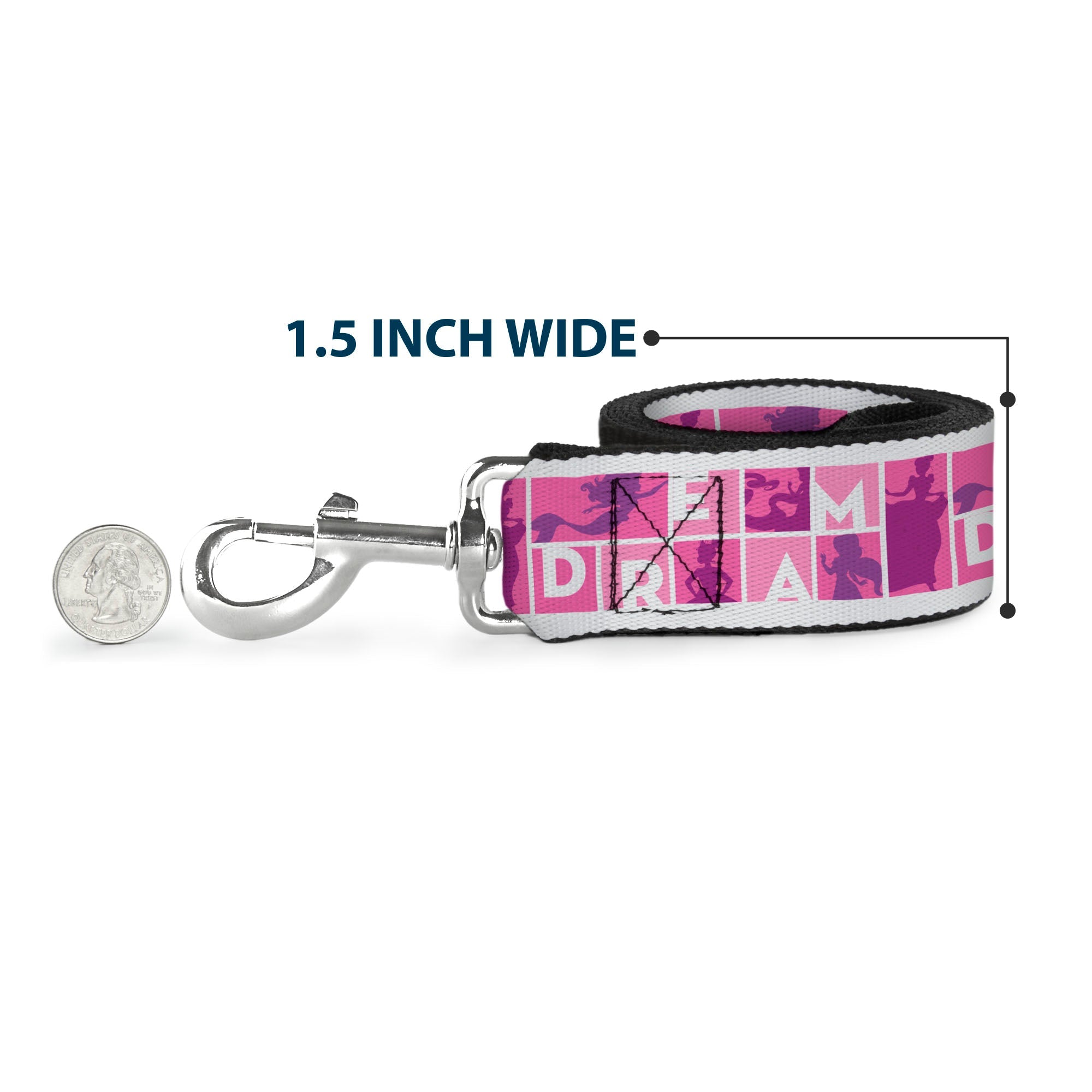 Dog Leash - DISNEY PRIDE Signature Logo Black/White/Rainbow