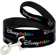 Dog Leash - DISNEY PRIDE Signature Logo Black/White/Rainbow