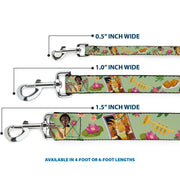 Dog Leash - The Princess and the Frog Tiana's Place Collage Greens/Pinks