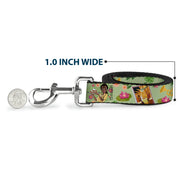 Dog Leash - The Princess and the Frog Tiana's Place Collage Greens/Pinks