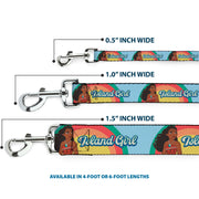 Dog Leash - Moana ISLAND GIRL Rainbow Pose Blue/Multi Color