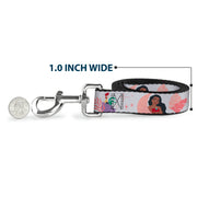 Dog Leash - Moana and Hei Hei Poses with Flowers Beige/Orange