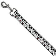 Dog Leash - Mickey Mouse Expression Blocks White/Black/Red