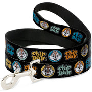 Dog Leash - CHIP & DALE Expression Bubbles Black/Multi Color
