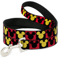 Load image into Gallery viewer, Dog Leash - Mickey Mouse Ears Icon Blocks Red/Black/Yellow
