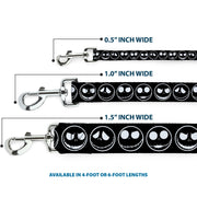Dog Leash - The Nightmare Before Christmas Jack 5-Expressions Black/White