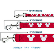 Dog Leash - Mickey Mouse Ears Icon Red/White