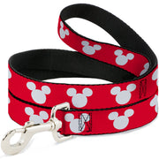 Dog Leash - Mickey Mouse Ears Icon Red/White