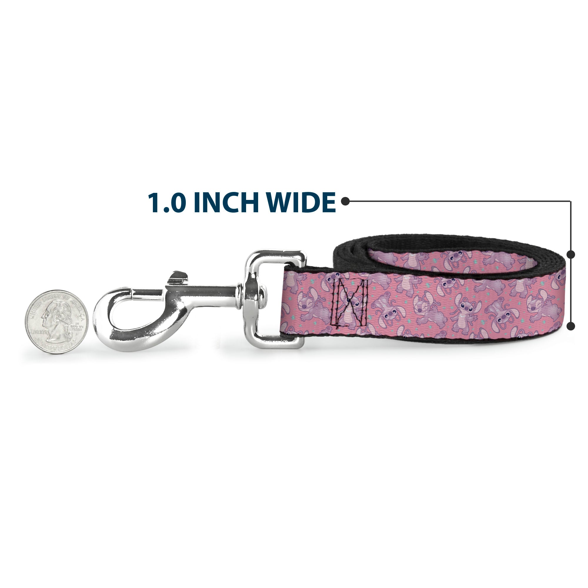 Dog Leash - Lilo & Stitch Angel Poses Scattered Pinks