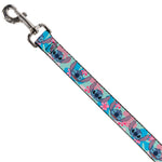 Dog Leash - Lilo & Stitch Stitch Expressions and Tropical Flowers Blues/Pinks