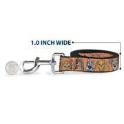Dog Leash - Disney Cats and Dogs Faces Orange
