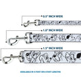 Load image into Gallery viewer, Dog Leash - Disney Dogs Face Outlines White/Black
