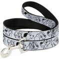 Load image into Gallery viewer, Dog Leash - Disney Dogs Face Outlines White/Black
