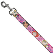 Dog Leash - Disney DREAM BIG PRINCESS Faces Pinks/Purples