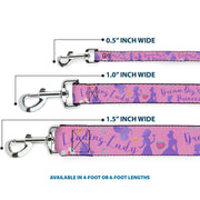 Dog Leash - Disney LEADING LADY DREAM BIG PRINCESS Silhouette Poses Pinks/Blues