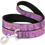 Dog Leash - Disney LEADING LADY DREAM BIG PRINCESS Silhouette Poses Pinks/Blues