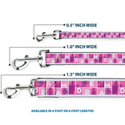 Dog Leash - Disney DREAM Princess Silhouette Poses Pinks/White