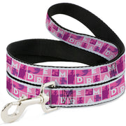 Dog Leash - Disney DREAM Princess Silhouette Poses Pinks/White