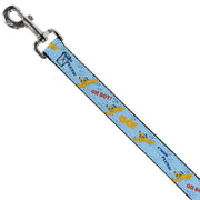 Dog Leash - Disney Pluto Poses and Quotes Blues/Red/Yellow