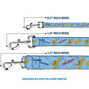 Dog Leash - Disney Pluto Poses and Quotes Blues/Red/Yellow