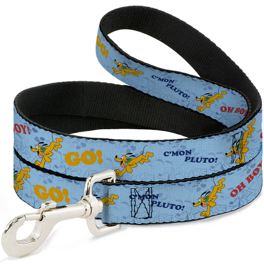 Dog Leash - Disney Pluto Poses and Quotes Blues/Red/Yellow
