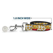 Dog Leash - Winnie the Pooh Chibi Pose and Expressions Scattered White