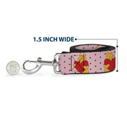 Dog Leash - Winnie the Pooh Peeking Poses Stripe White/Black