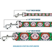 Dog Leash - Elf Chibi Buddy Face Flip Stripe Greens