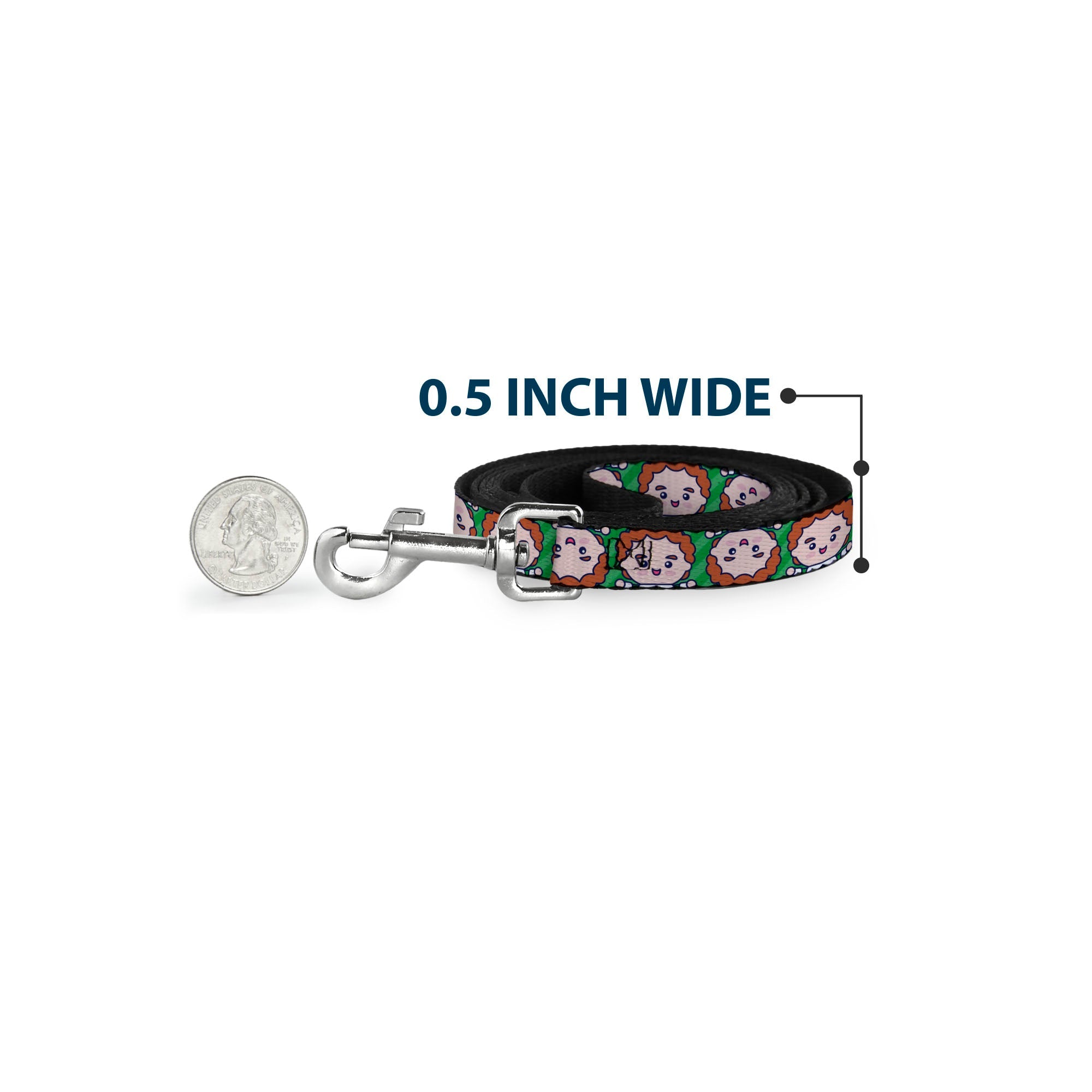 Dog Leash - Elf Chibi Buddy Face Flip Stripe Greens