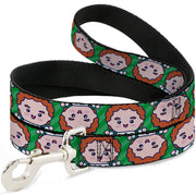 Dog Leash - Elf Chibi Buddy Face Flip Stripe Greens