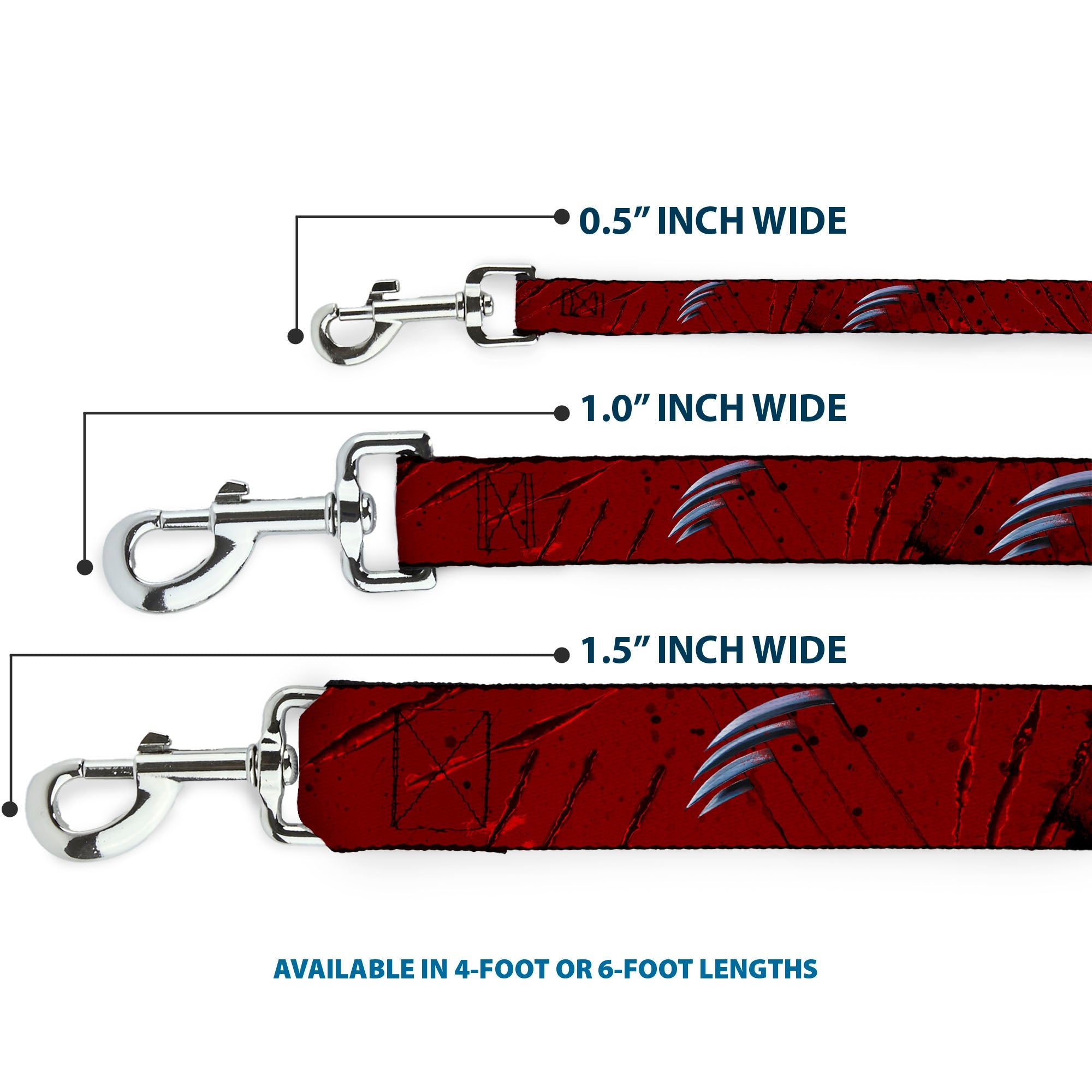 Dog Leash - A NIGHTMARE ON ELM STREET/Freddy's Hand Scratching Reds/Black/Gray