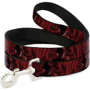Dog Leash - Freddy Poses/Quote Scrawls/Hand Scratching2 Reds/Black