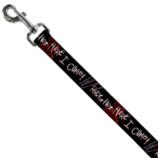 Dog Leash - A Nightmare on Elm Street READY OR NOT HERE I COME/Freddy Silhouette Black/Reds/White