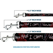 Dog Leash - A Nightmare on Elm Street READY OR NOT HERE I COME/Freddy Silhouette Black/Reds/White