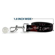 Dog Leash - A Nightmare on Elm Street READY OR NOT HERE I COME/Freddy Silhouette Black/Reds/White