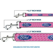 Dog Leash - Ford Oval w/Text PINK REPEAT