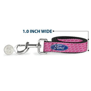 Dog Leash - Ford Oval w/Text PINK REPEAT
