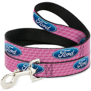 Dog Leash - Ford Oval w/Text PINK REPEAT